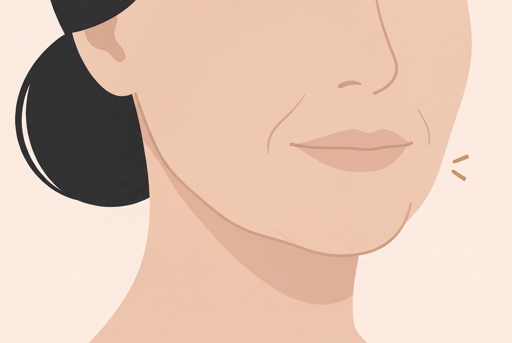 Illustration: Kieferlinie mit nachlassender Festigkeit